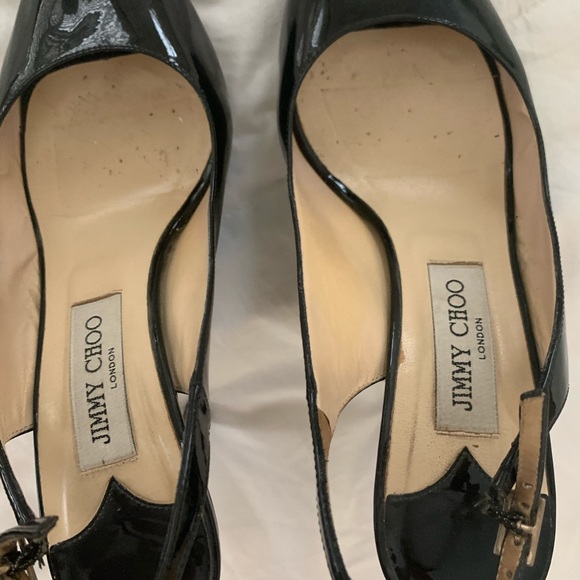 Jimmy Choo Nova patent leather black sling back - Picture 2 of 11